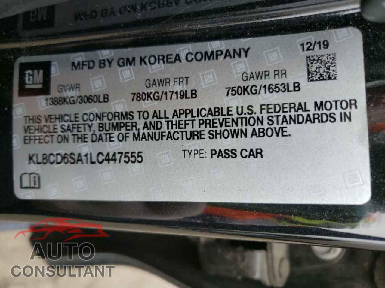 CHEVROLET SPARK 2020 - KL8CD6SA1LC447555
