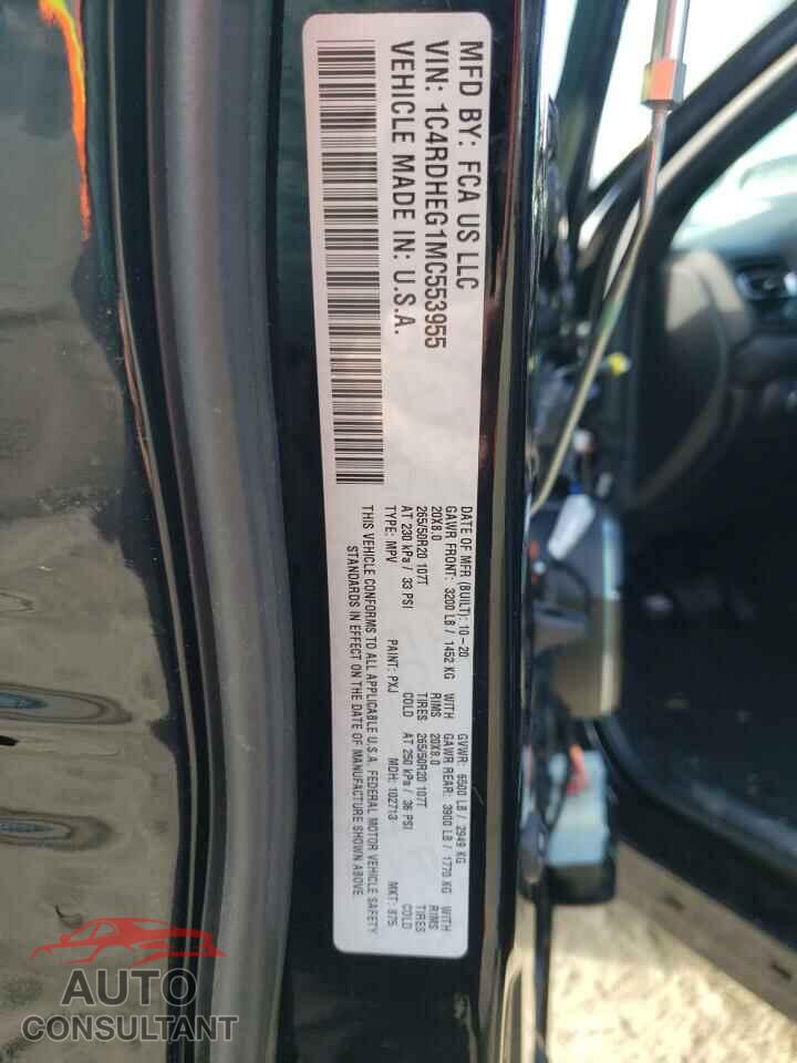 DODGE DURANGO 2021 - 1C4RDHEG1MC553955