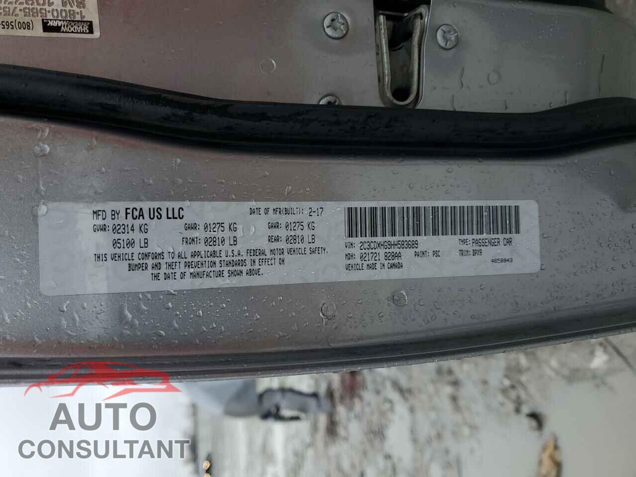 DODGE CHARGER 2017 - 2C3CDXHG9HH583689