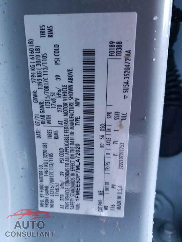 FORD BRONCO 2021 - 1FMEE5DP7MLA72020