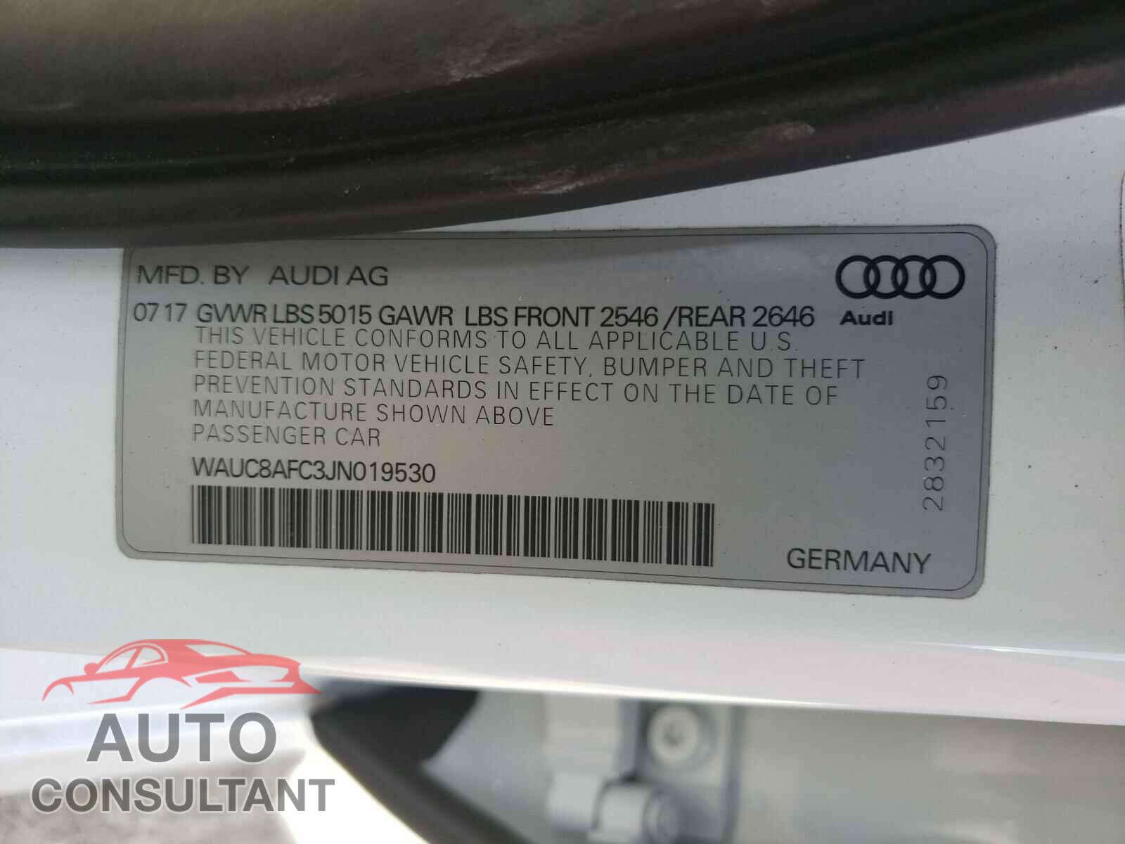 AUDI A6 2018 - WAUC8AFC3JN019530