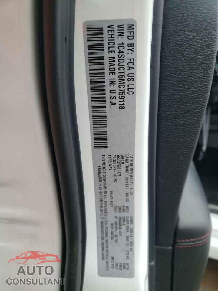 DODGE DURANGO 2021 - 1C4SDJCT6MC759118