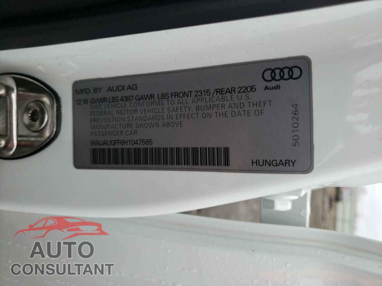 AUDI A3 2017 - WAUAUGFF6H1047565