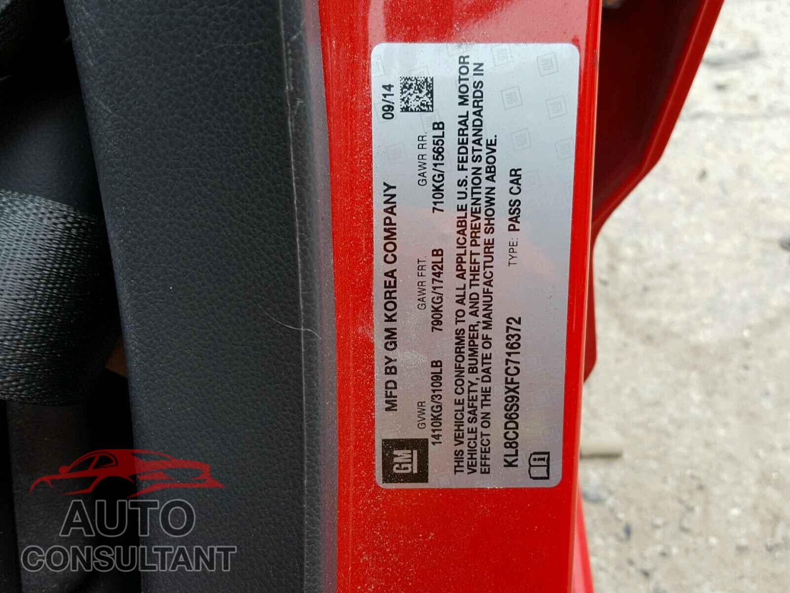 CHEVROLET SPARK 2015 - KL8CD6S9XFC716372