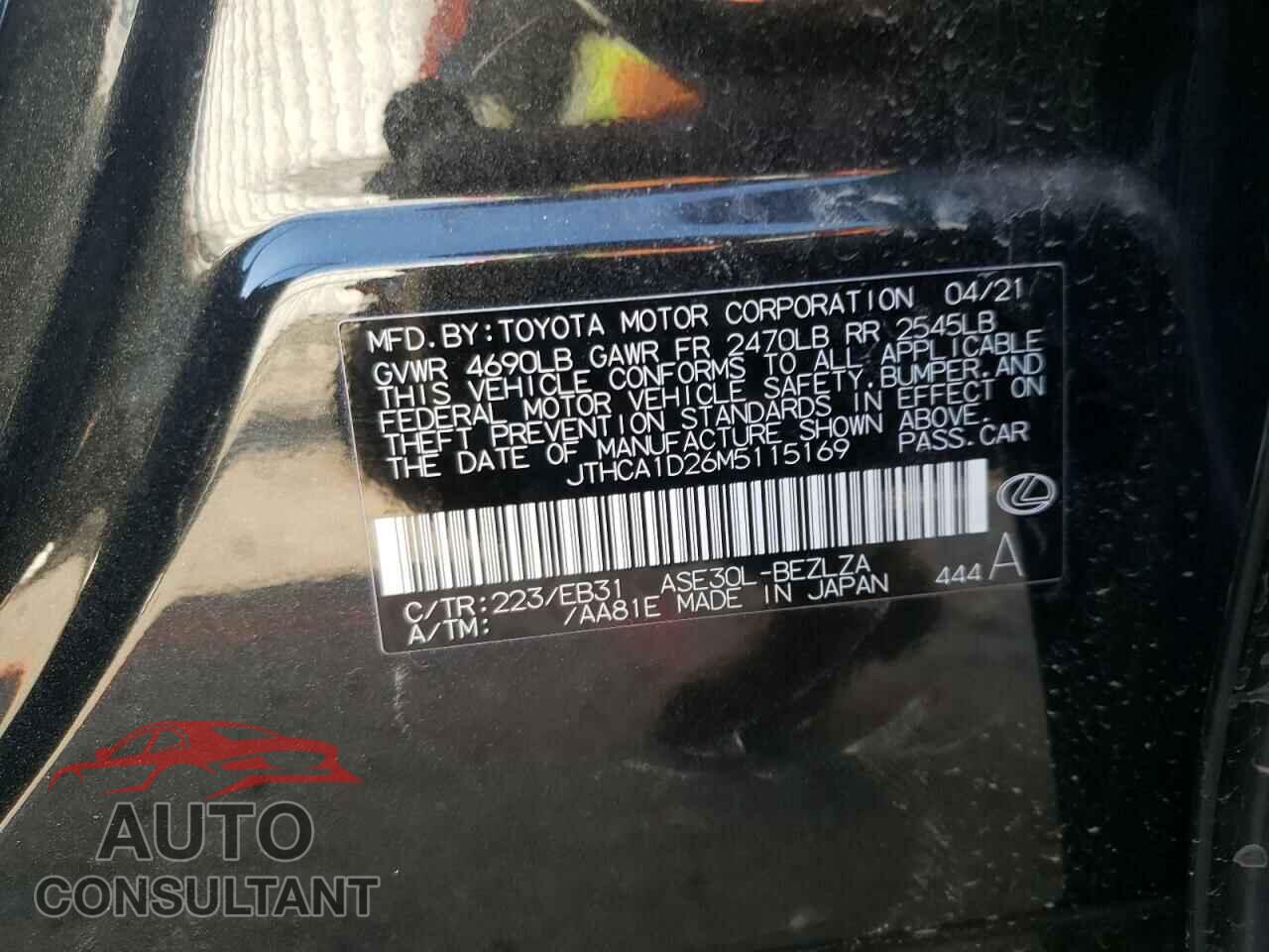 LEXUS IS 2021 - JTHCA1D26M5115169