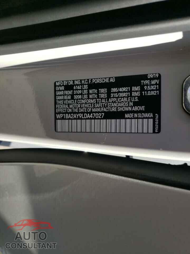 PORSCHE CAYENNE 2020 - WP1BA2AY9LDA47027