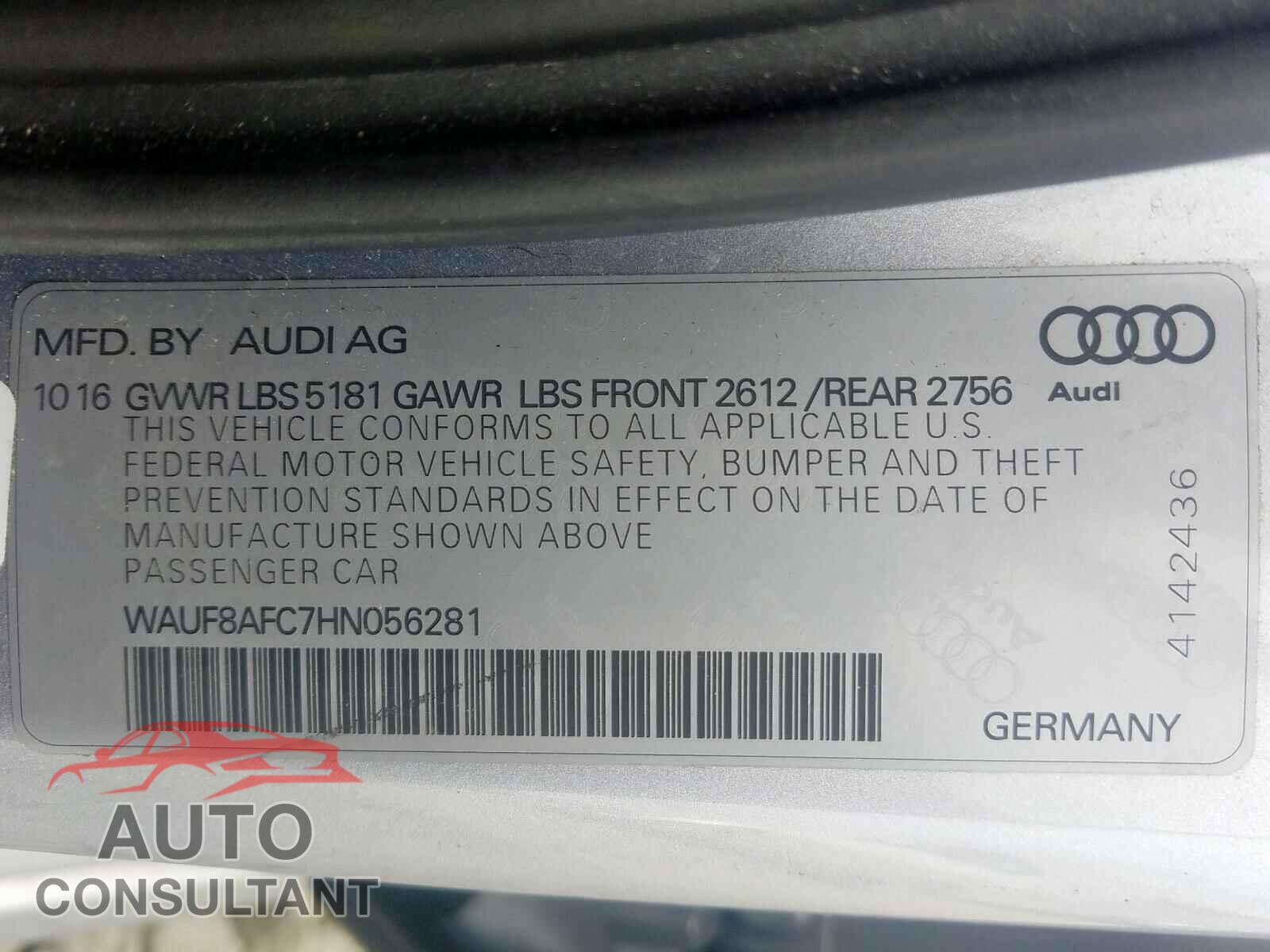 AUDI A6 2017 - 3N1CE2CP4GL353229