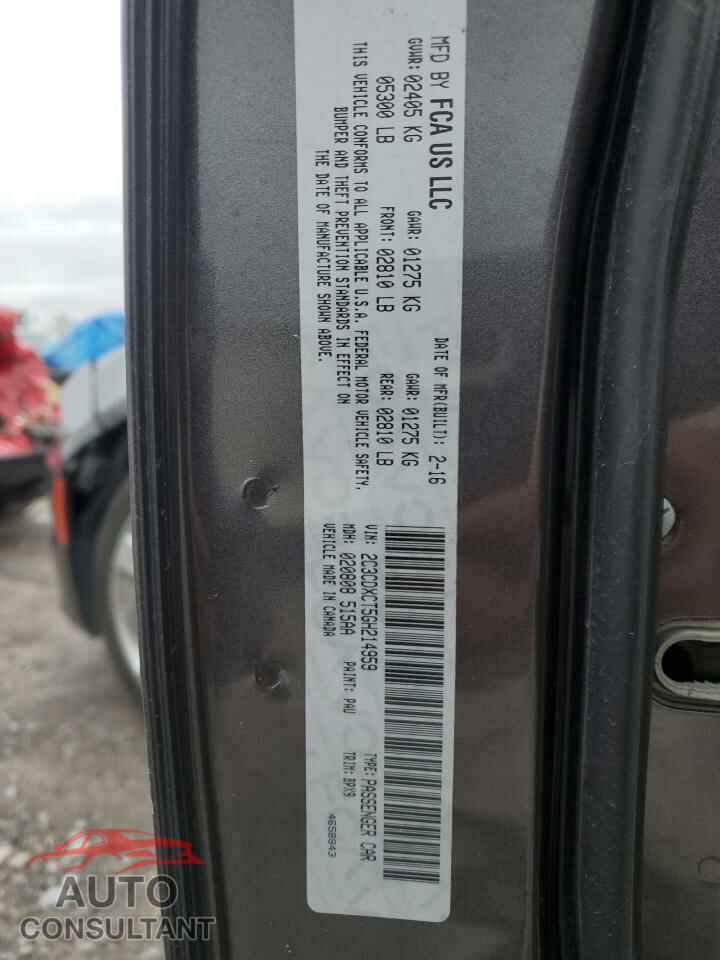DODGE CHARGER 2016 - 2C3CDXCT5GH214959