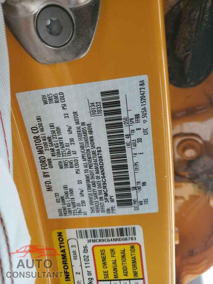 FORD BRONCO 2022 - 3FMCR9C64NRD08783