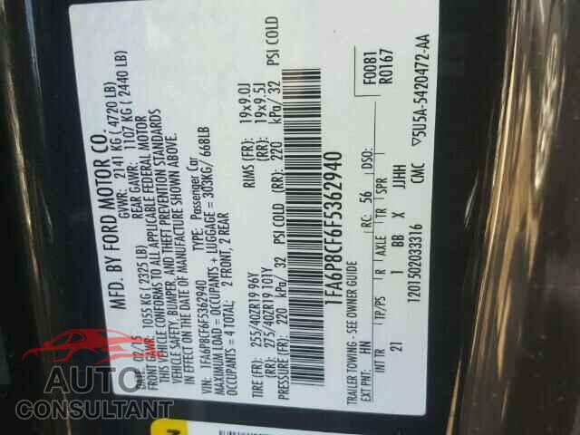 FORD MUSTANG 2015 - 1FA6P8CF6F5362940