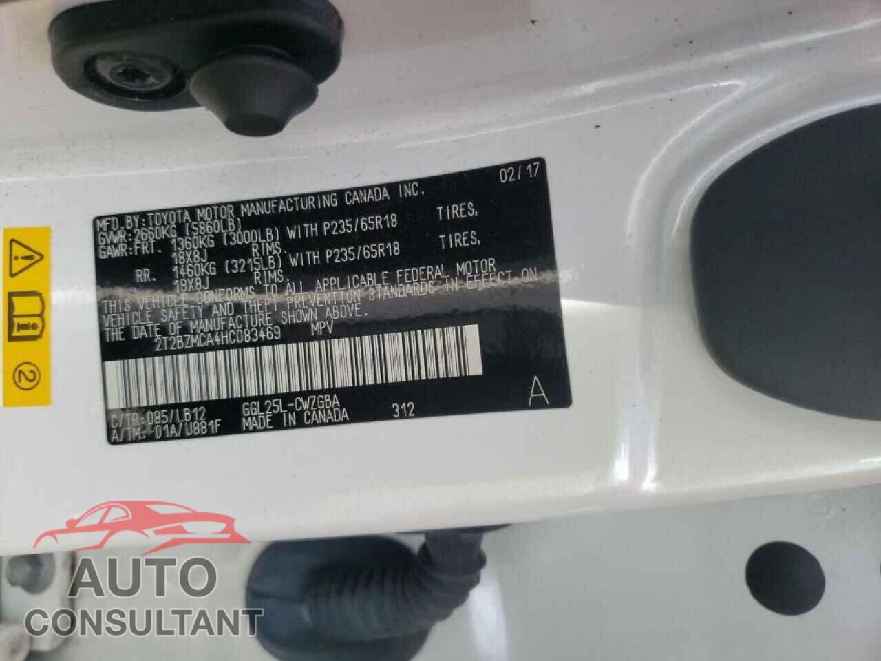 LEXUS RX350 2017 - 2T2BZMCA4HC083469