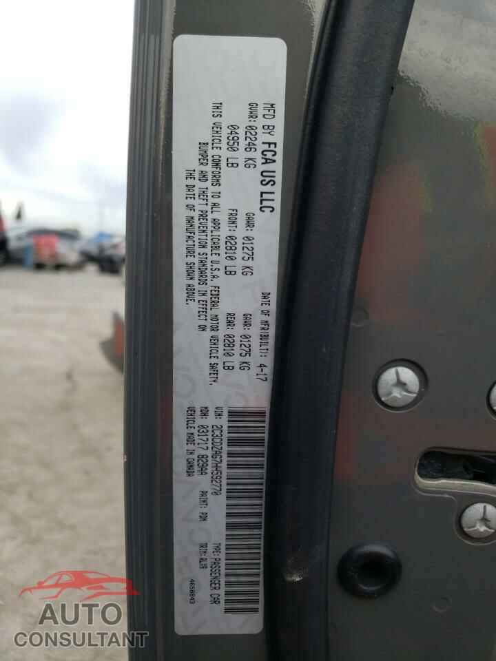 DODGE CHALLENGER 2017 - 2C3CDZAG7HH592770