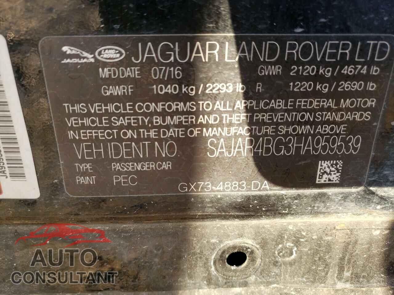 JAGUAR XE 2017 - SAJAR4BG3HA959539