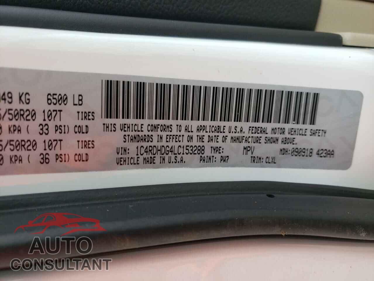 DODGE DURANGO 2020 - 1C4RDHDG4LC153288