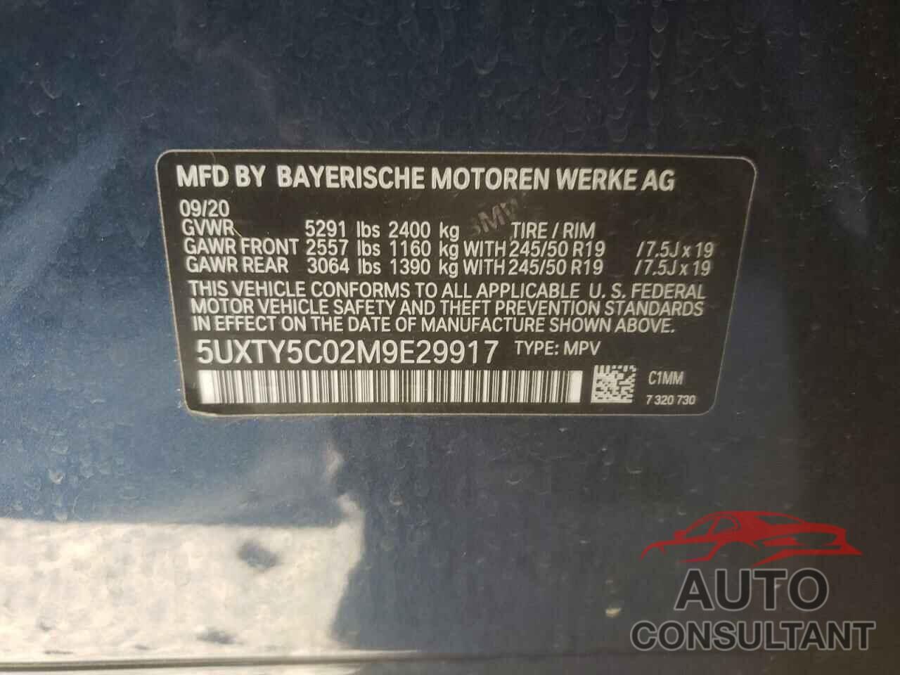 BMW X3 2021 - 5UXTY5C02M9E29917