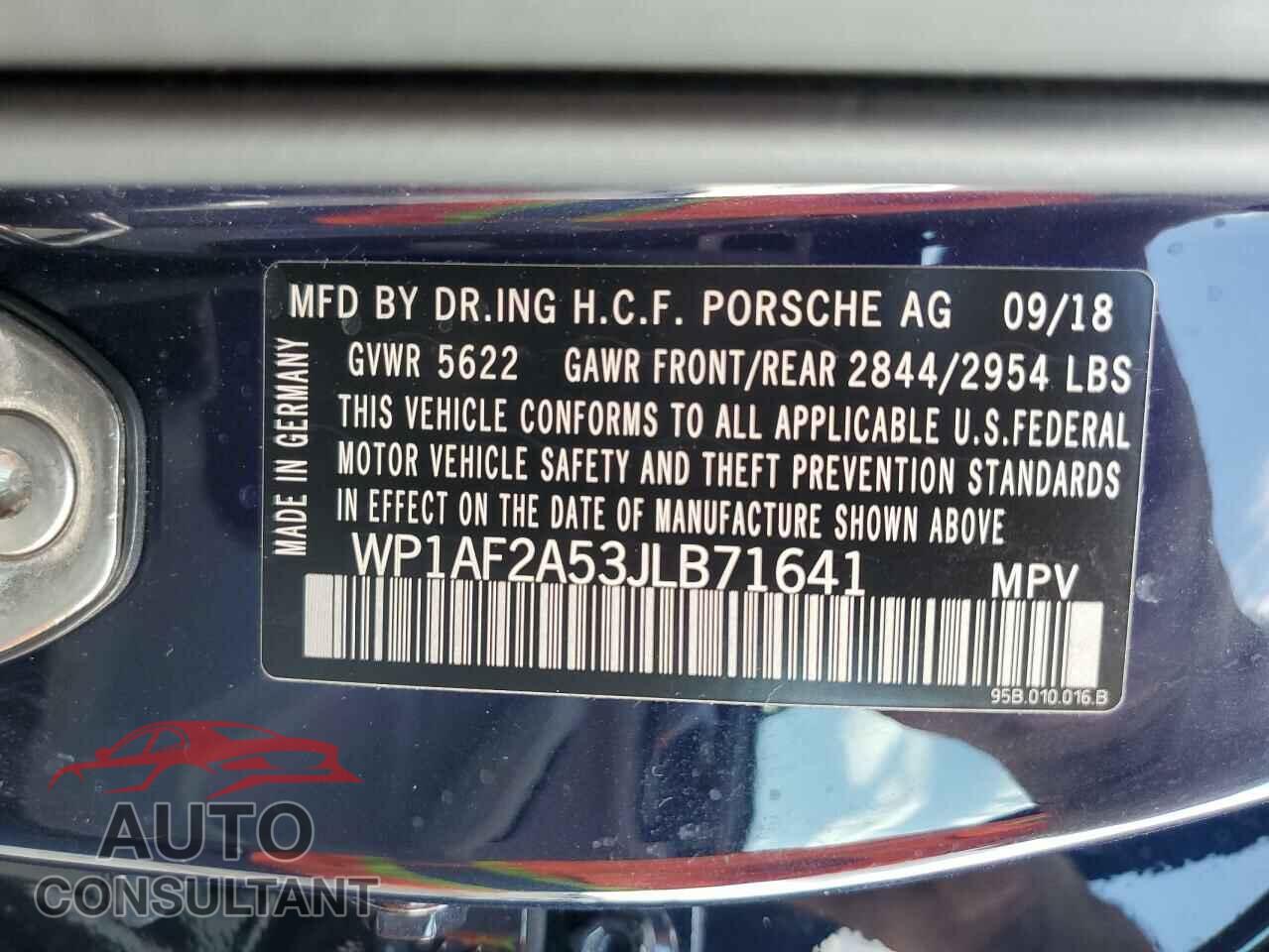 PORSCHE MACAN 2018 - WP1AF2A53JLB71641