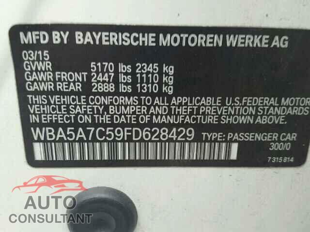 BMW 5 SERIES 2015 - WBA5A7C59FD628429