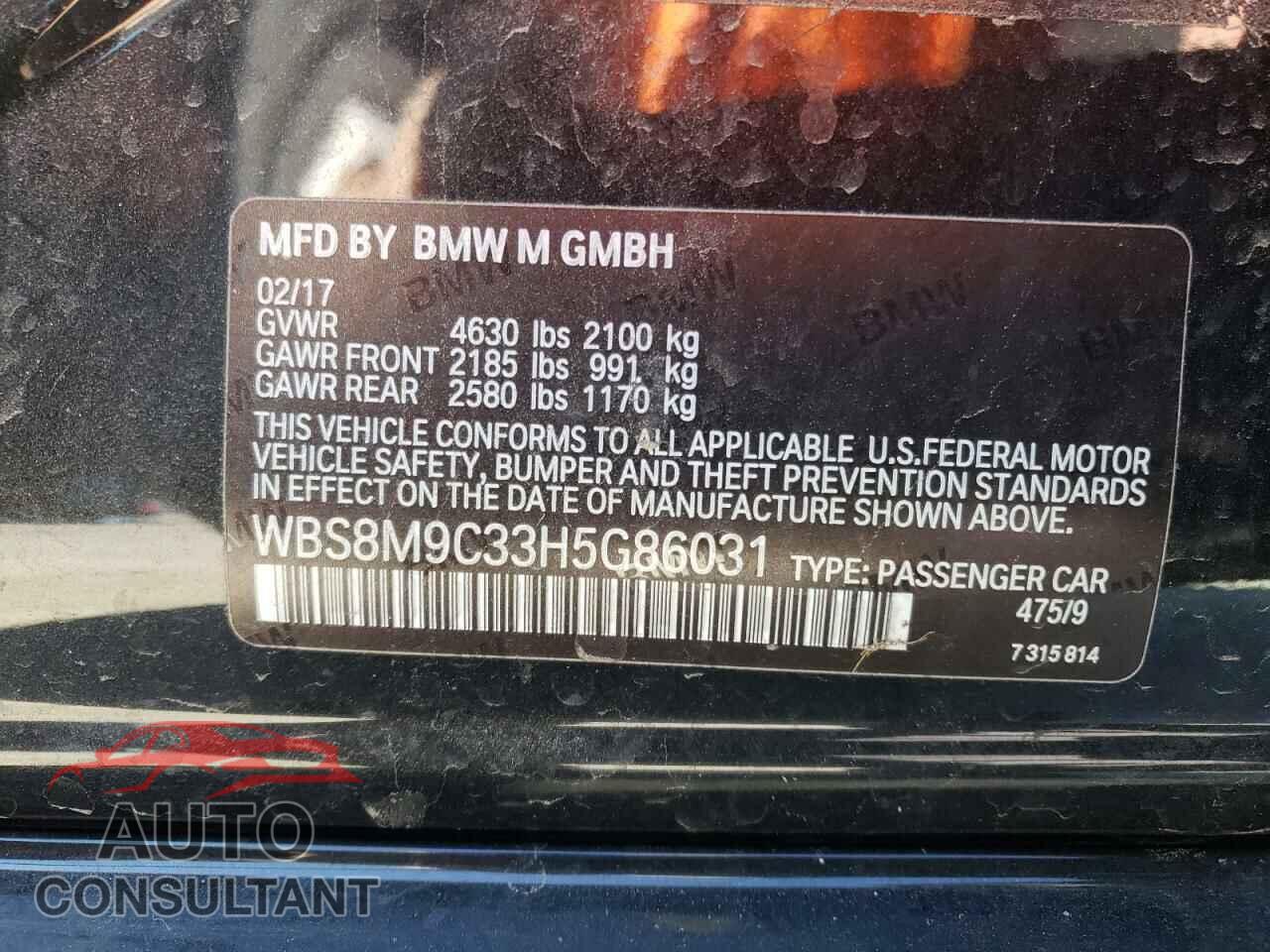 BMW M3 2017 - WBS8M9C33H5G86031
