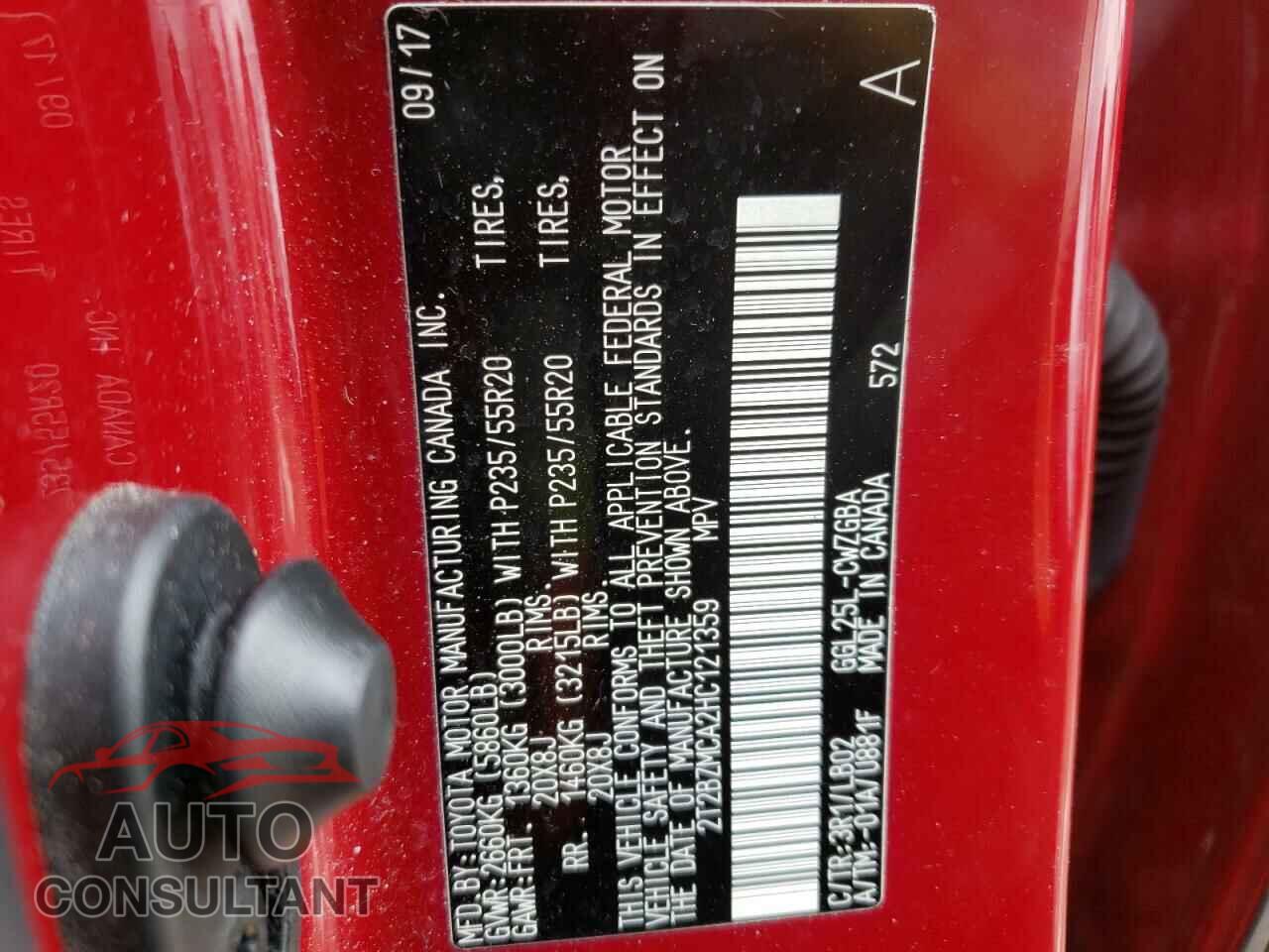 LEXUS RX350 2017 - 2T2BZMCA2HC121359