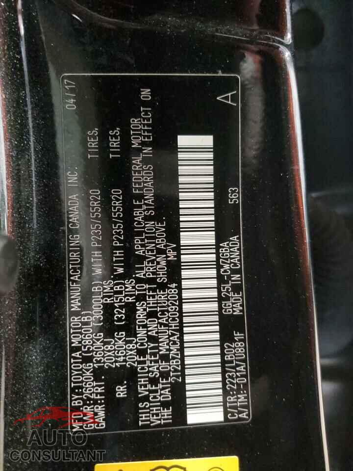 LEXUS RX350 2017 - 2T2BZMCA7HC092084