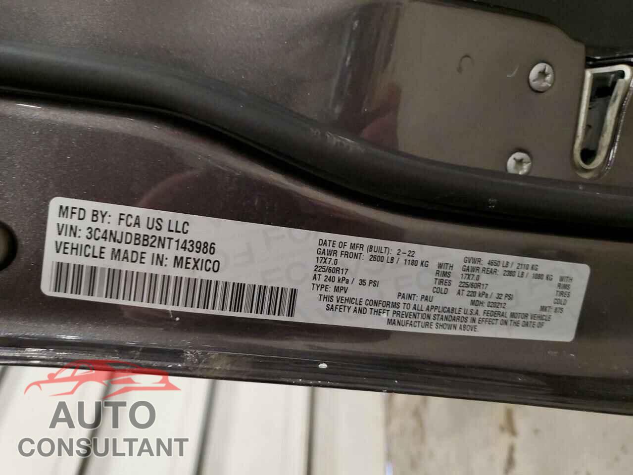 JEEP COMPASS 2022 - 3C4NJDBB2NT143986