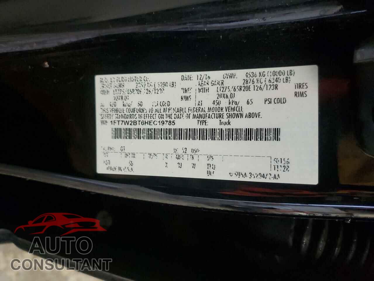 FORD F250 2017 - 1FT7W2BT6HEC19785