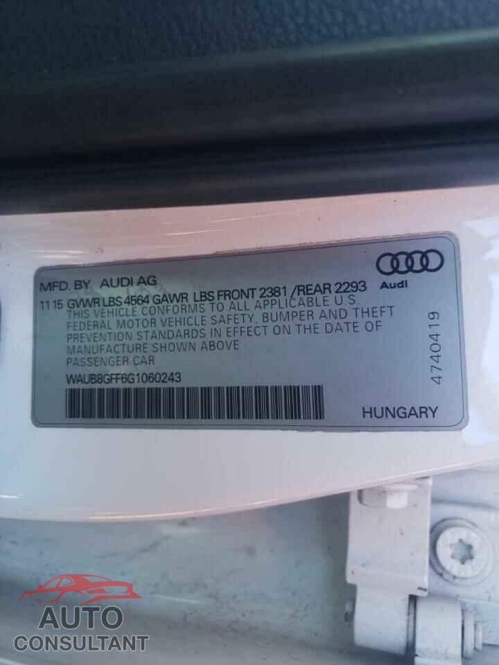 AUDI A3 2016 - WAUB8GFF6G1060243