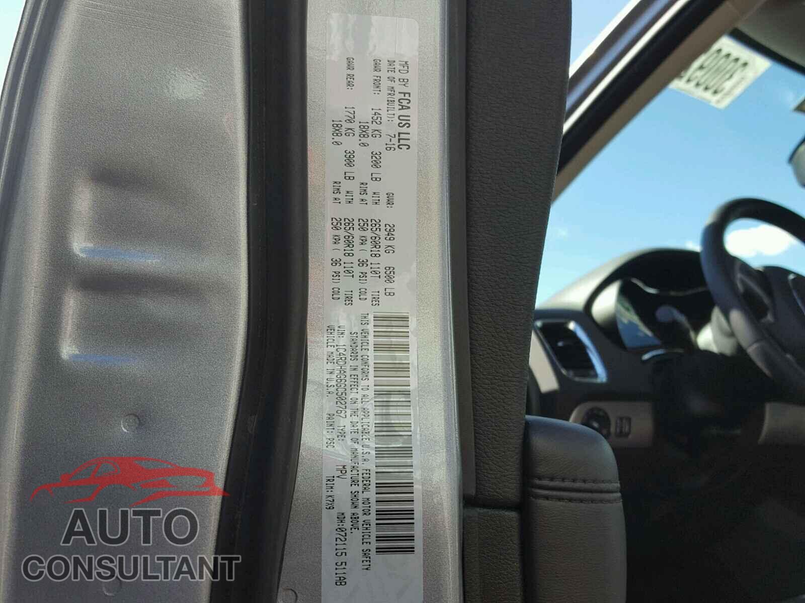 DODGE DURANGO 2016 - 1C4RDHAG6GC502767