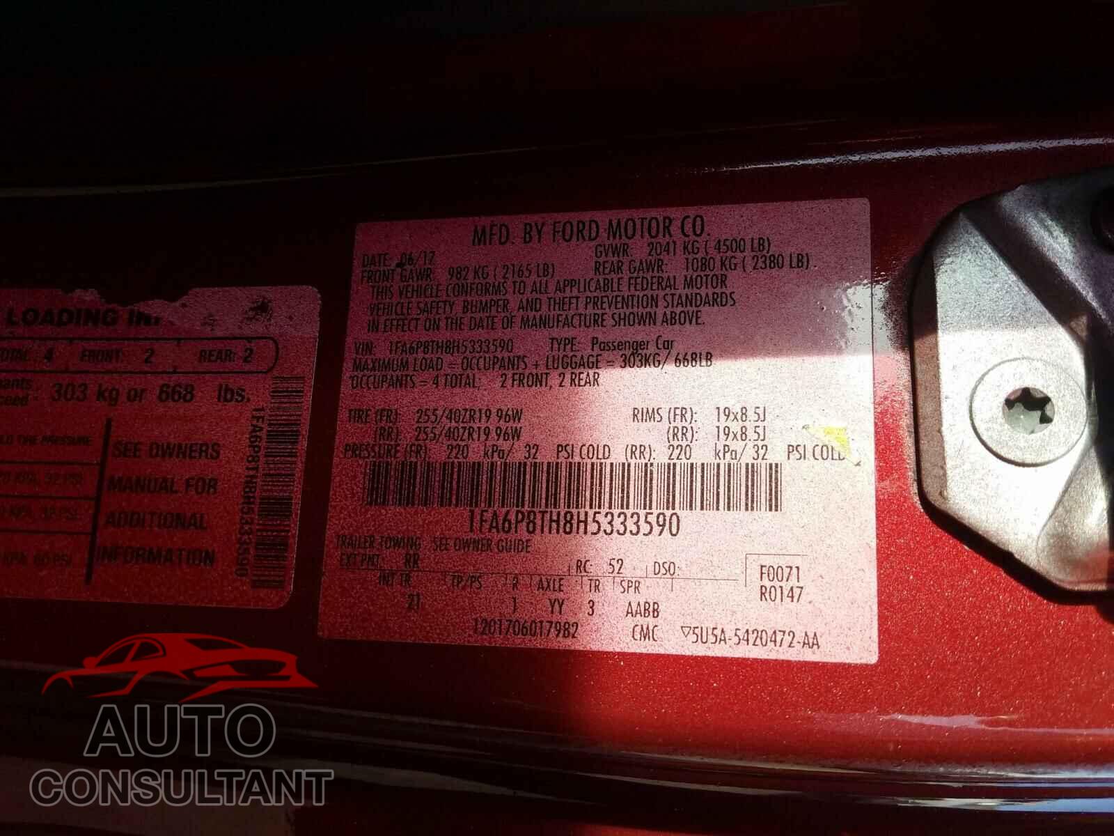 FORD MUSTANG 2017 - 3N1CN7AP3HL855652