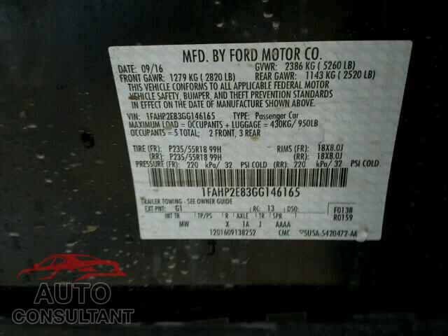 FORD TAURUS 2016 - 1FAHP2E83GG146165