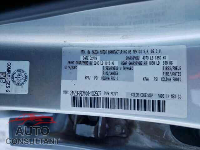 MAZDA 3 2019 - 3MZBPADMXKM102507