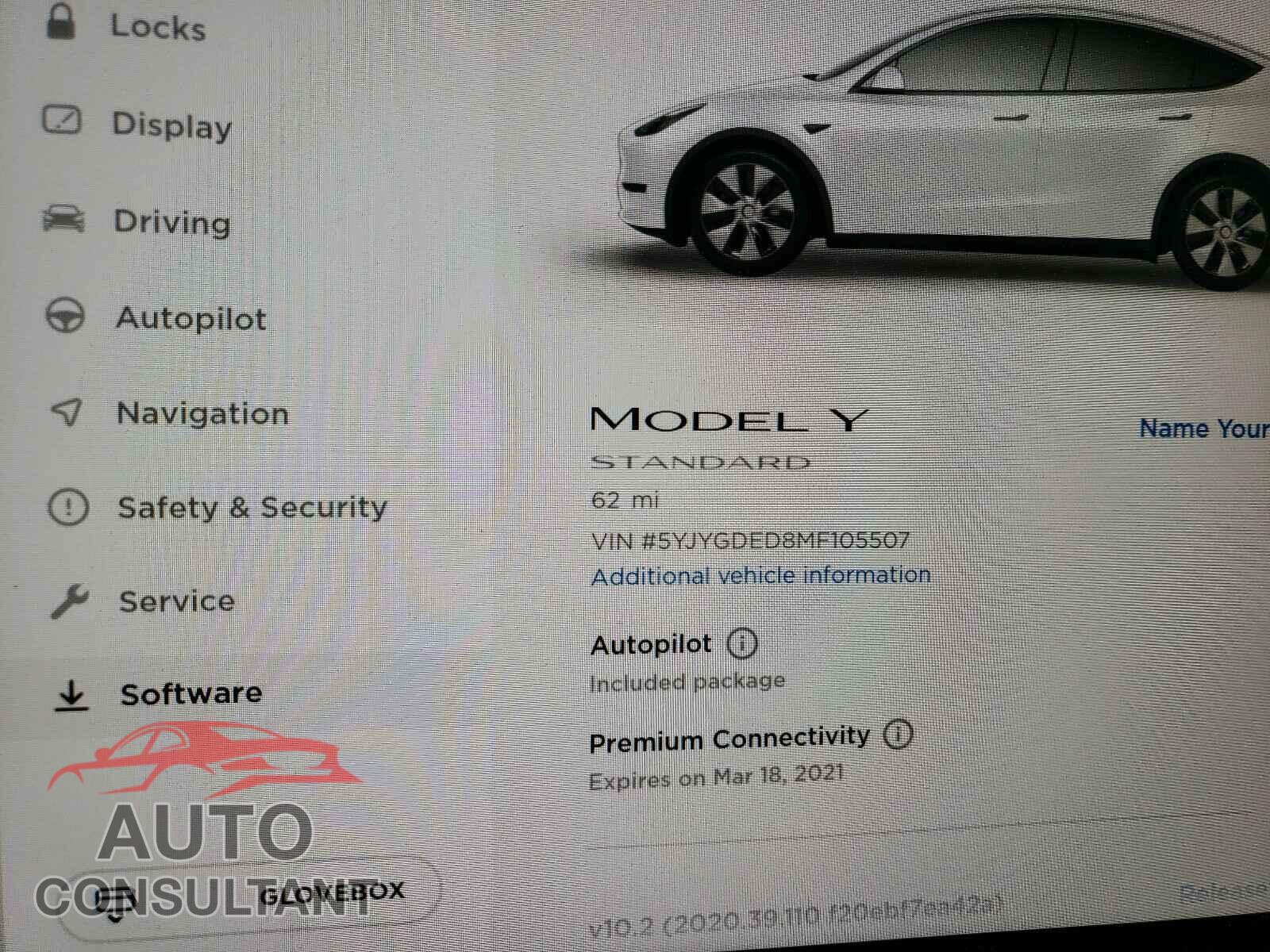 TESLA MODEL Y 2021 - 5YJYGDED8MF105507