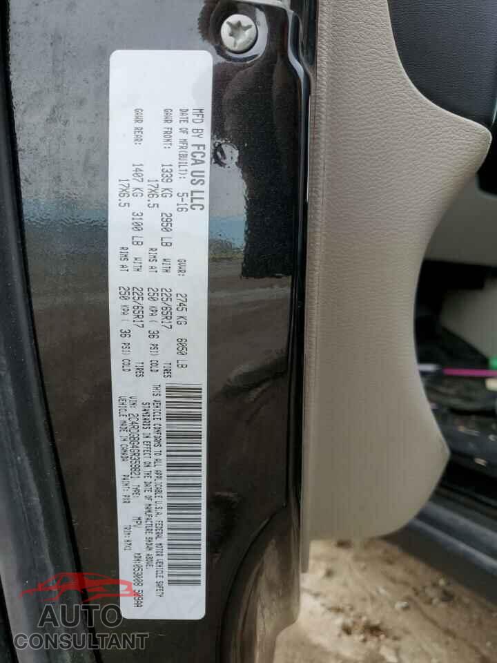 DODGE CARAVAN 2016 - 2C4RDGBG4GR359821