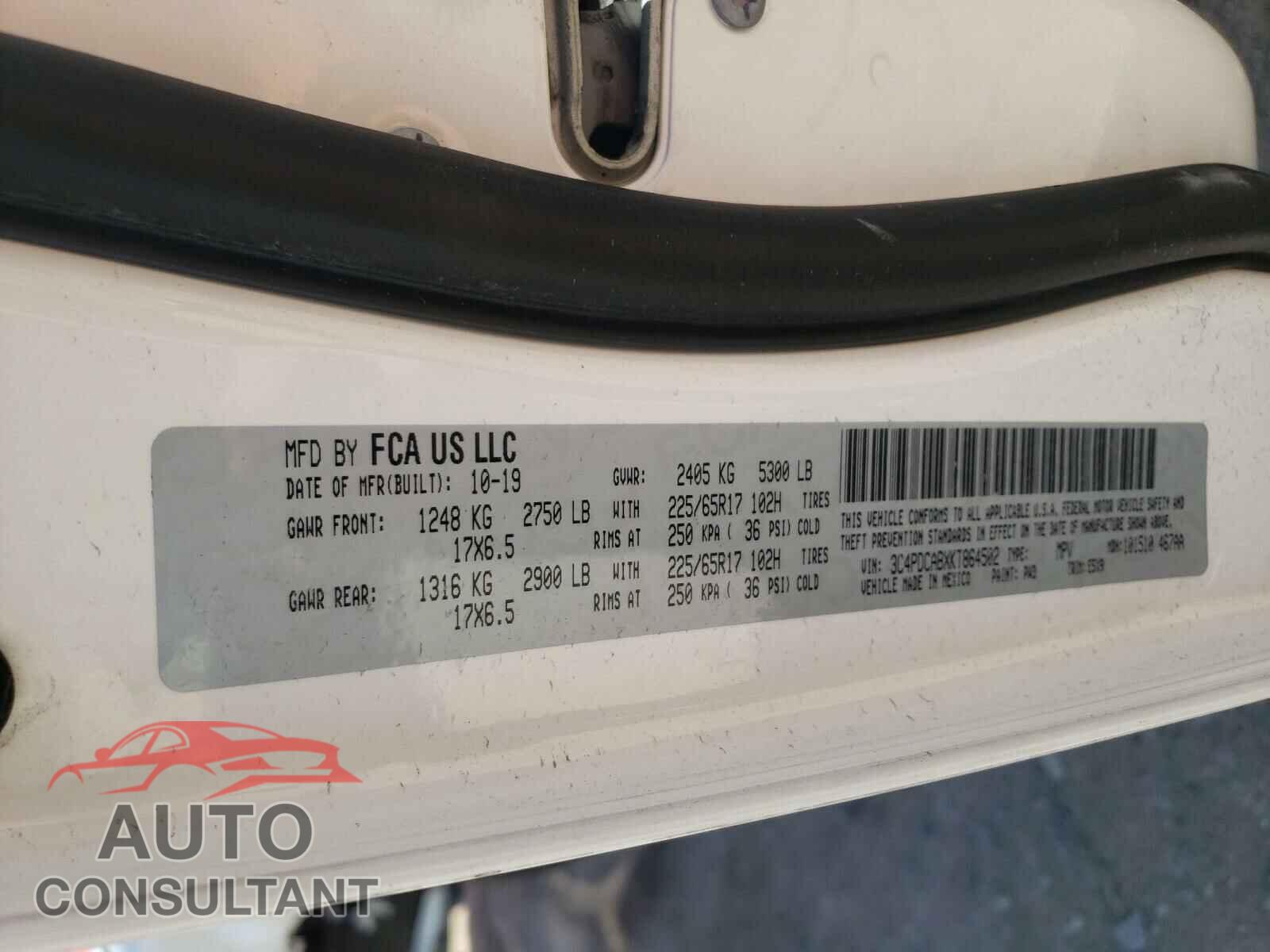 DODGE JOURNEY 2019 - 3C4PDCABXKT864502