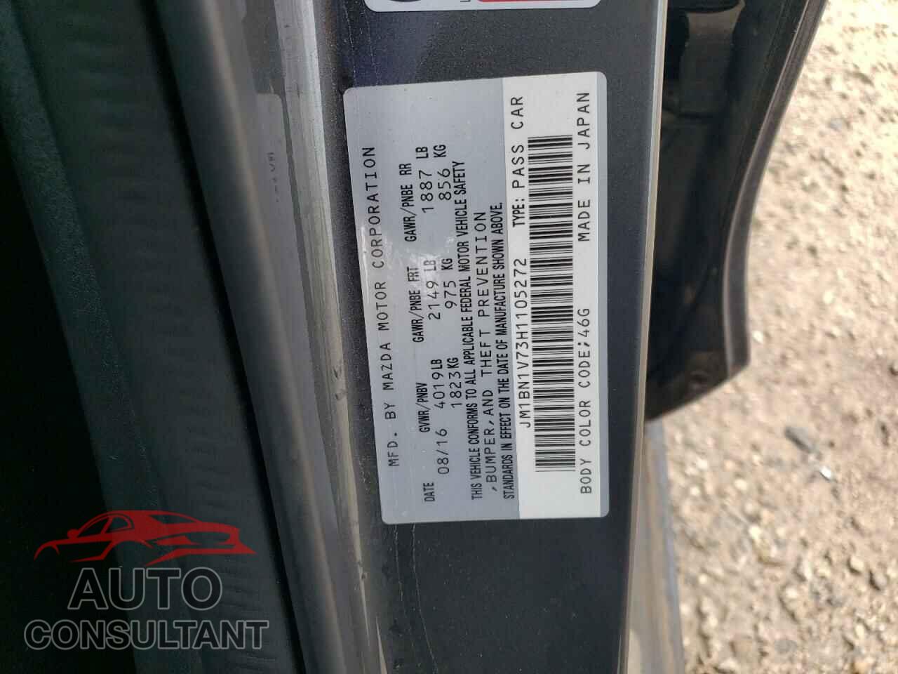 MAZDA 3 2017 - JM1BN1V73H1105272
