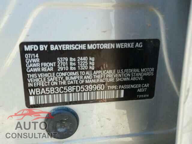 BMW 5 SERIES 2015 - WBA5B3C58FD539960