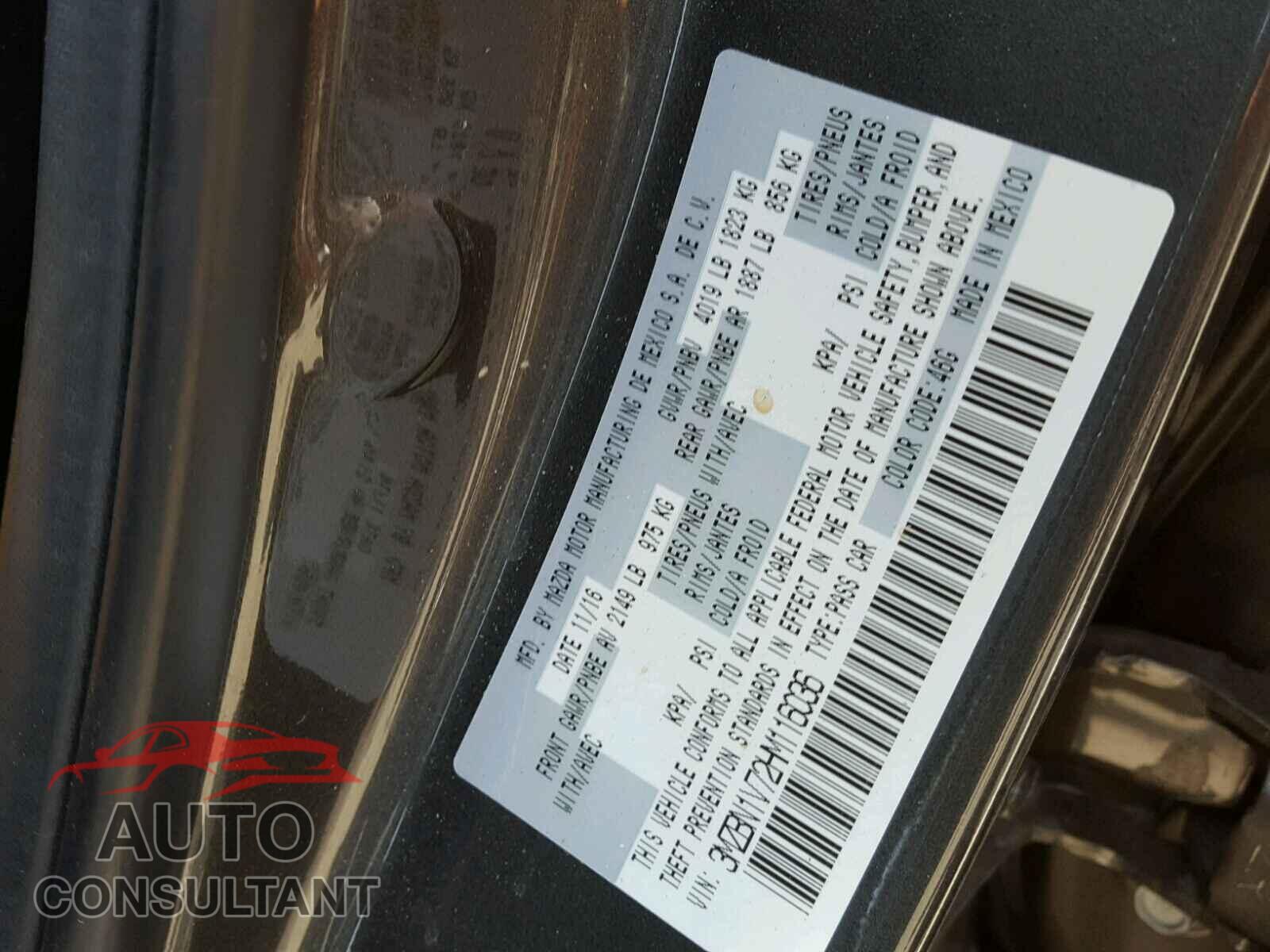 MAZDA 3 2017 - 3MZBN1V72HM116036
