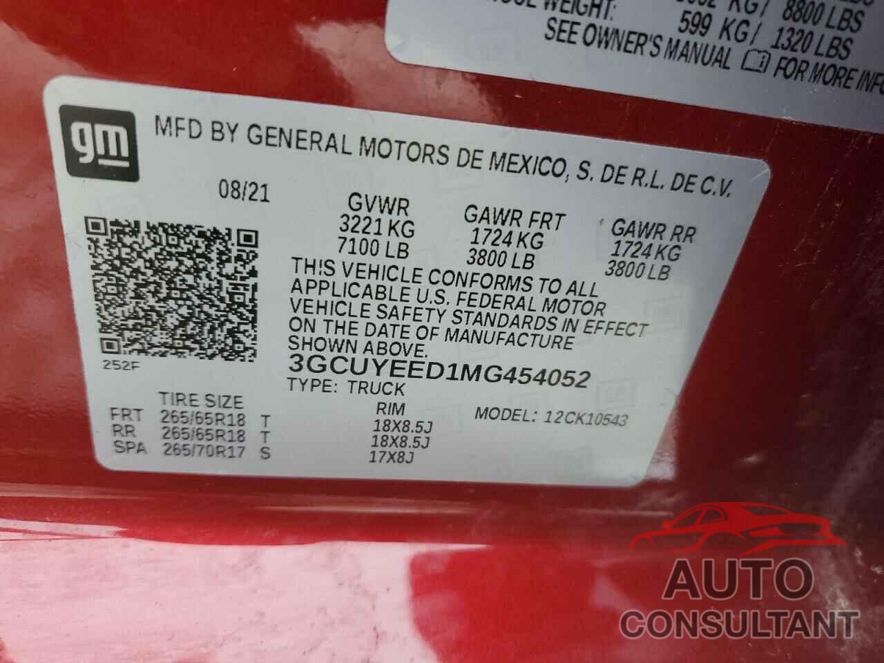 CHEVROLET ALL Models 2021 - 3GCUYEED1MG454052