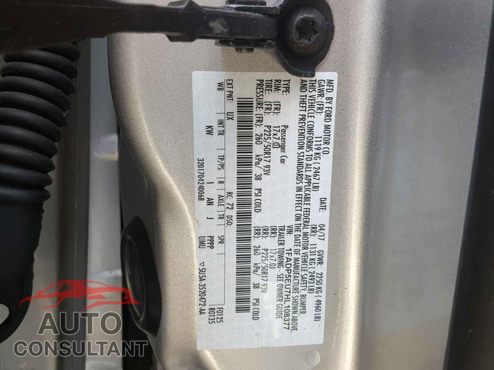 FORD CMAX 2017 - 1FADP5EU7HL108377