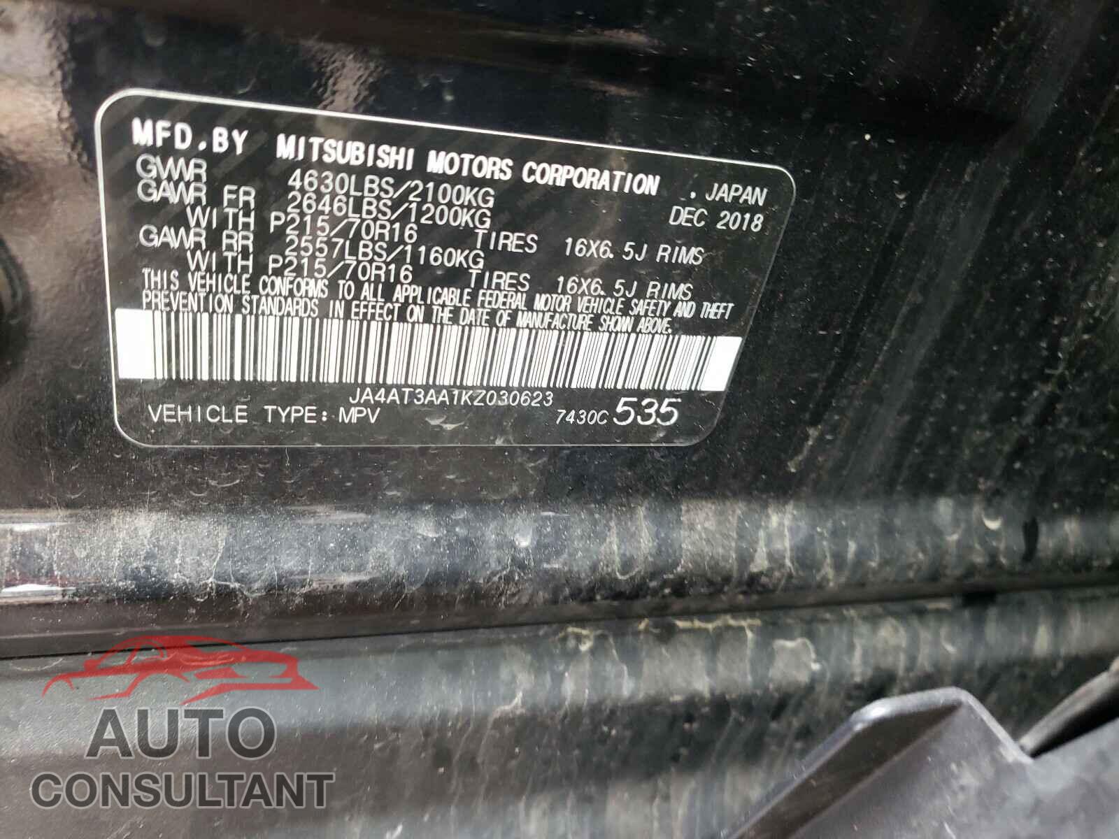 MITSUBISHI ECLIPSE 2019 - JA4AT3AA1KZ030623
