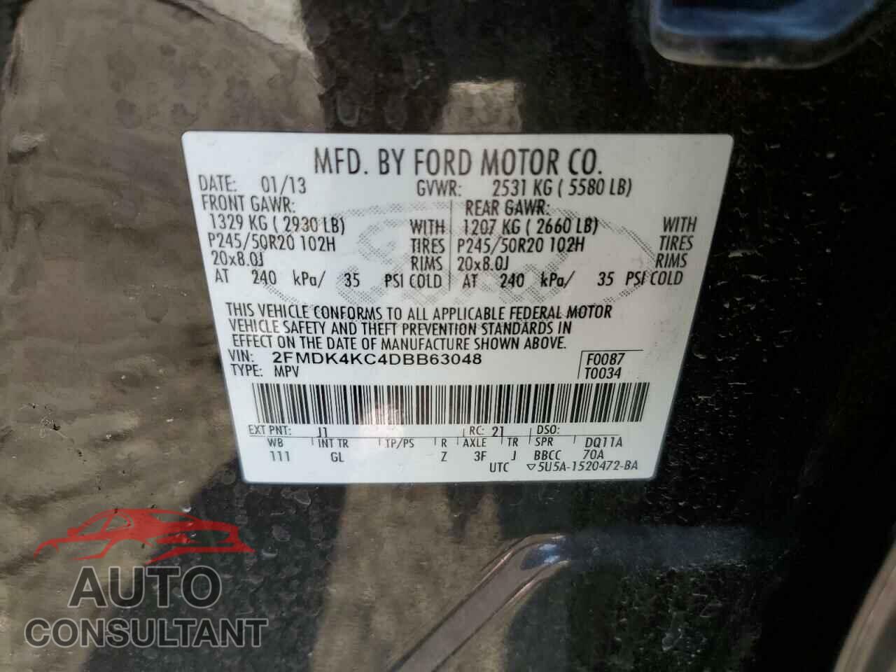 FORD EDGE 2013 - 2FMDK4KC4DBB63048