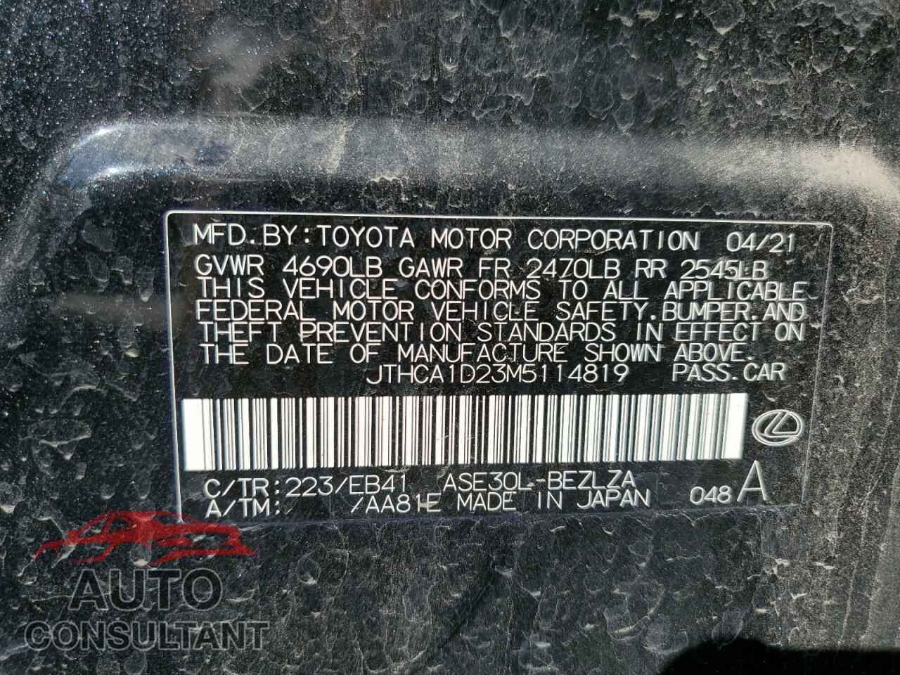LEXUS IS 2021 - JTHCA1D23M5114819