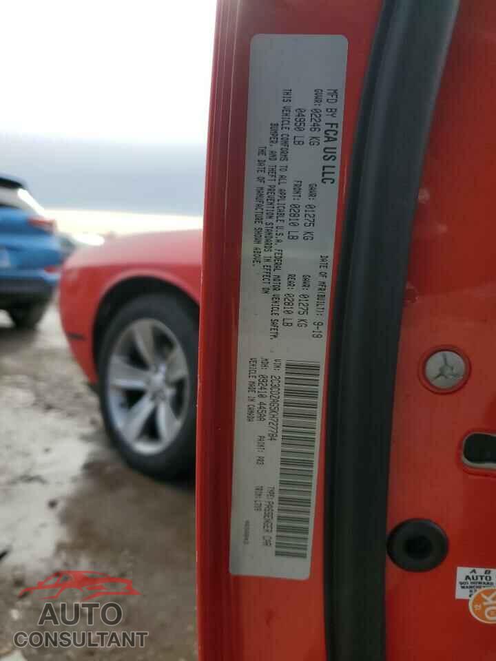 DODGE CHALLENGER 2019 - 2C3CDZAG5KH727784