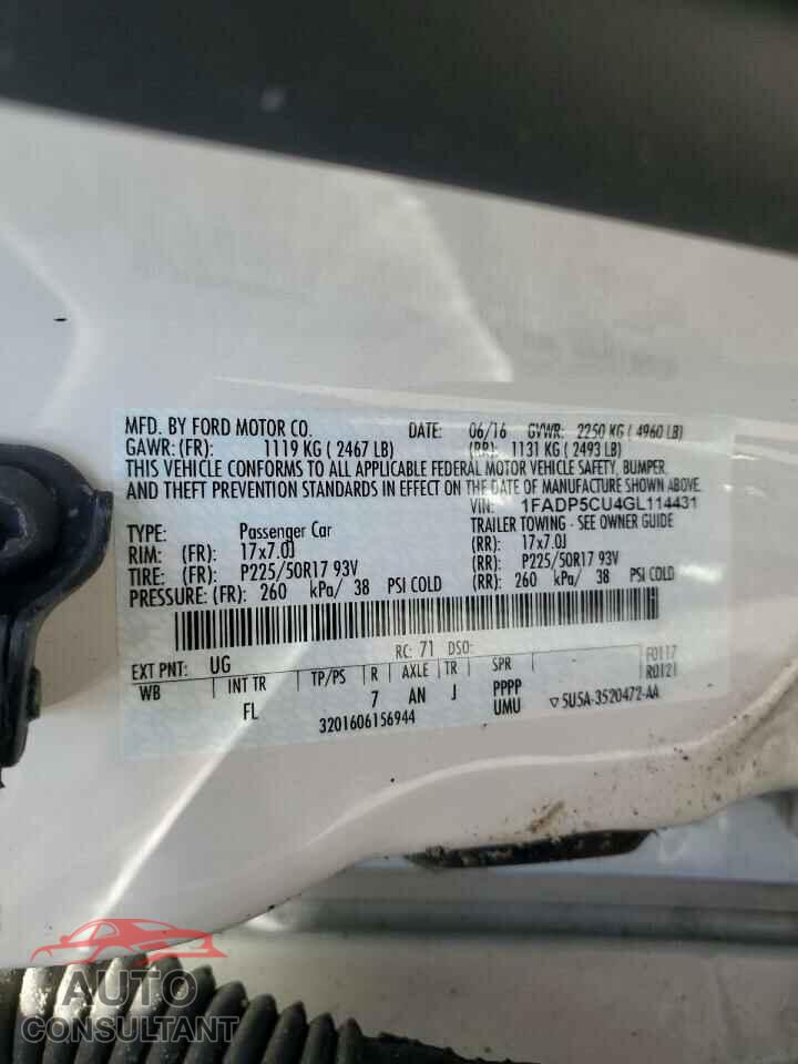 FORD CMAX 2016 - 1FADP5CU4GL114431