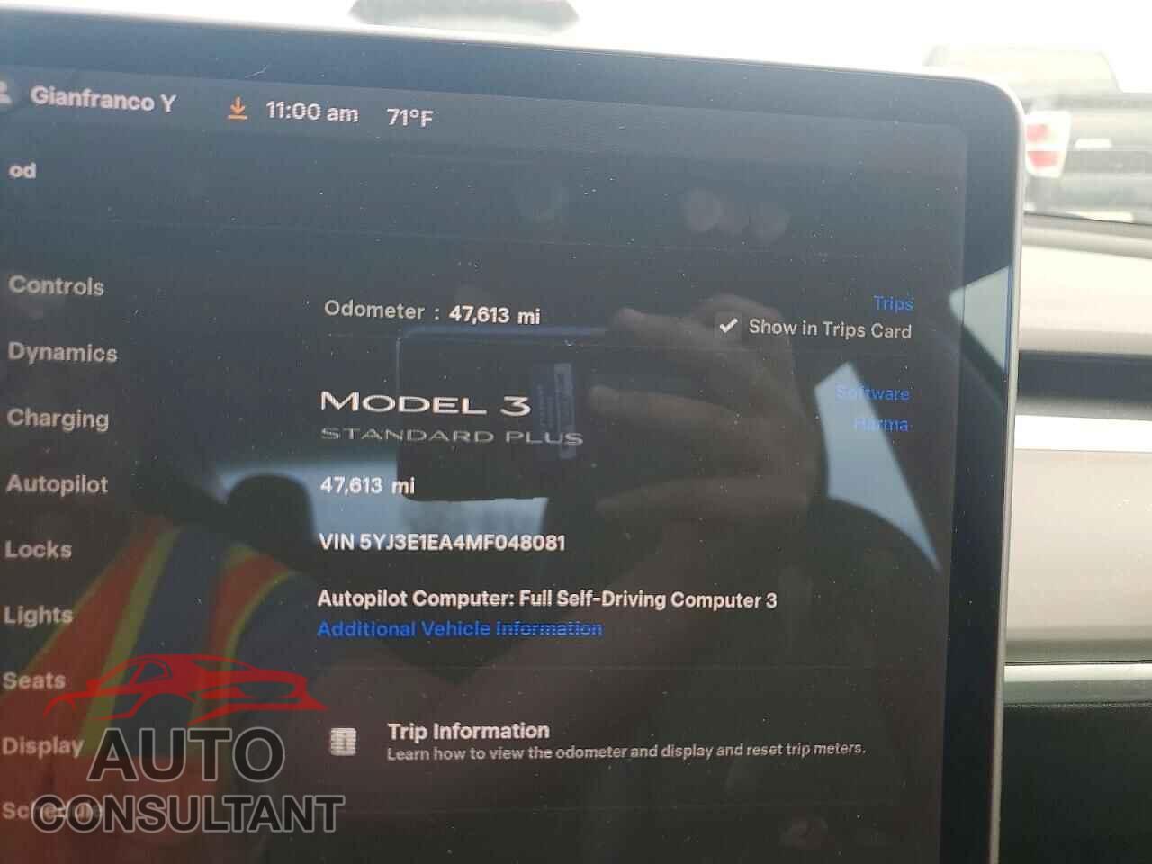 TESLA MODEL 3 2021 - 5YJ3E1EA4MF048081