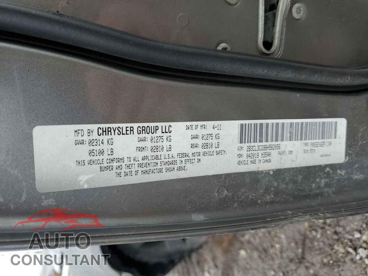 DODGE CHARGER 2011 - 2B3CL3CG9BH562056