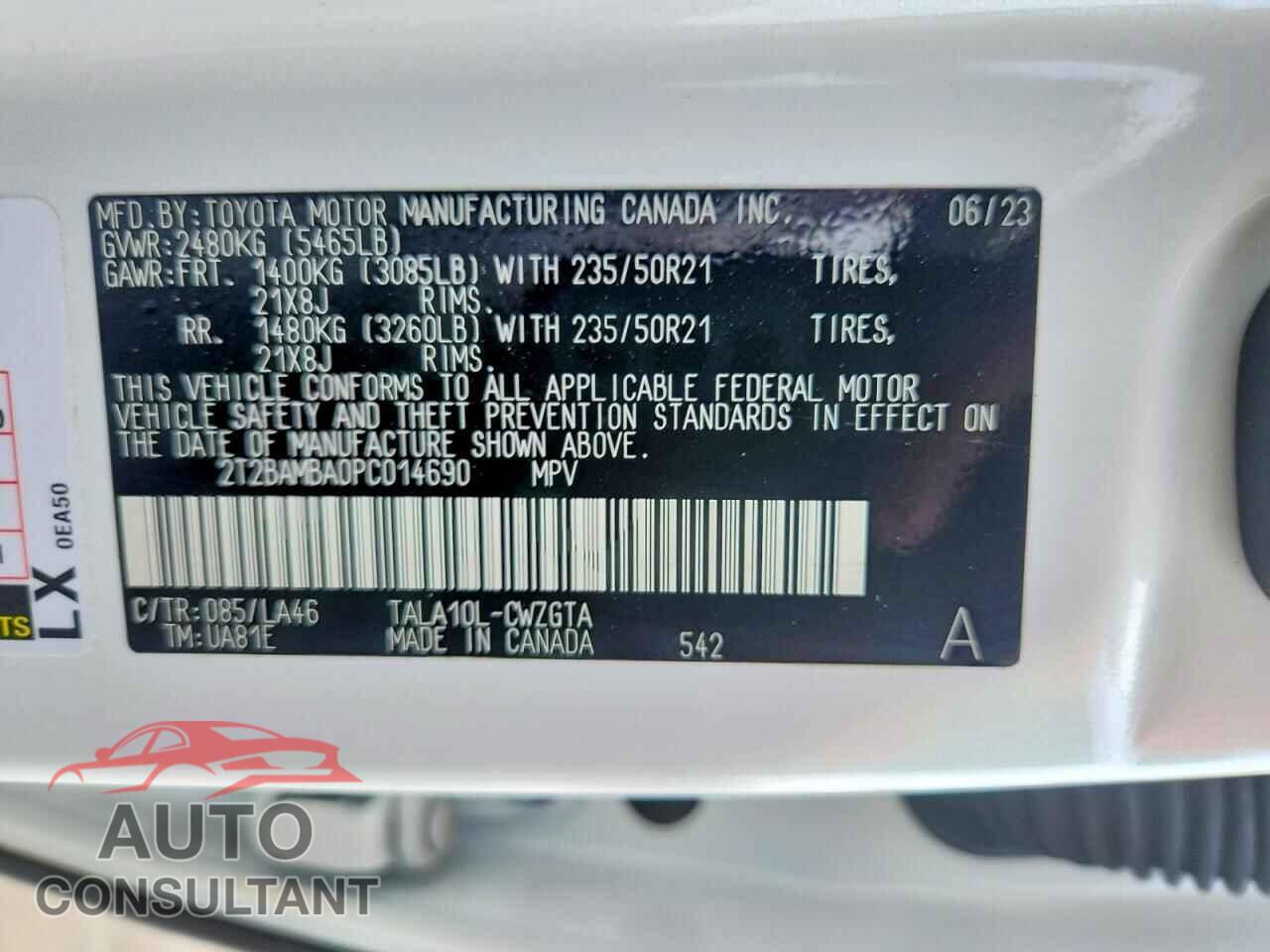 LEXUS RX350 2023 - 2T2BAMBA0PC014690