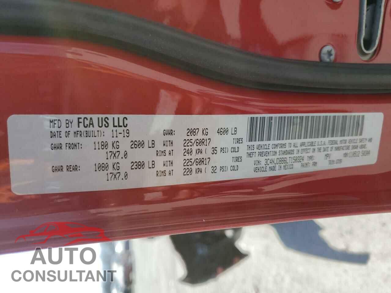 JEEP COMPASS 2020 - 3C4NJDBB6LT150324