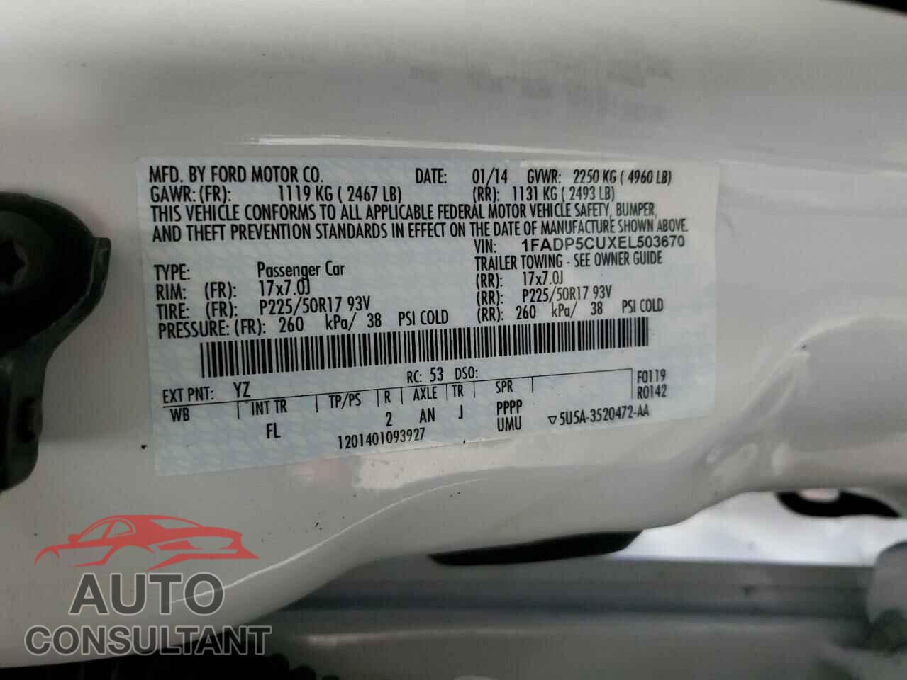 FORD CMAX 2014 - 1FADP5CUXEL503670