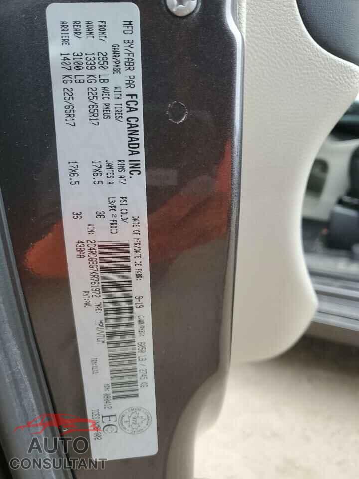 DODGE CARAVAN 2019 - 2C4RDGBG7KR761972